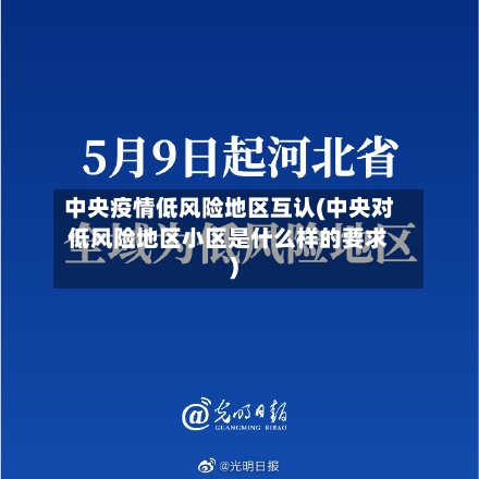 中央疫情低风险地区互认(中央对低风险地区小区是什么样的要求)-第3张图片