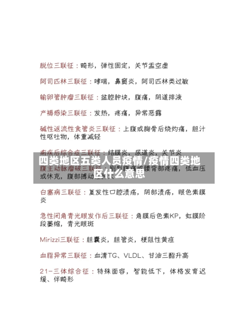 四类地区五类人员疫情/疫情四类地区什么意思