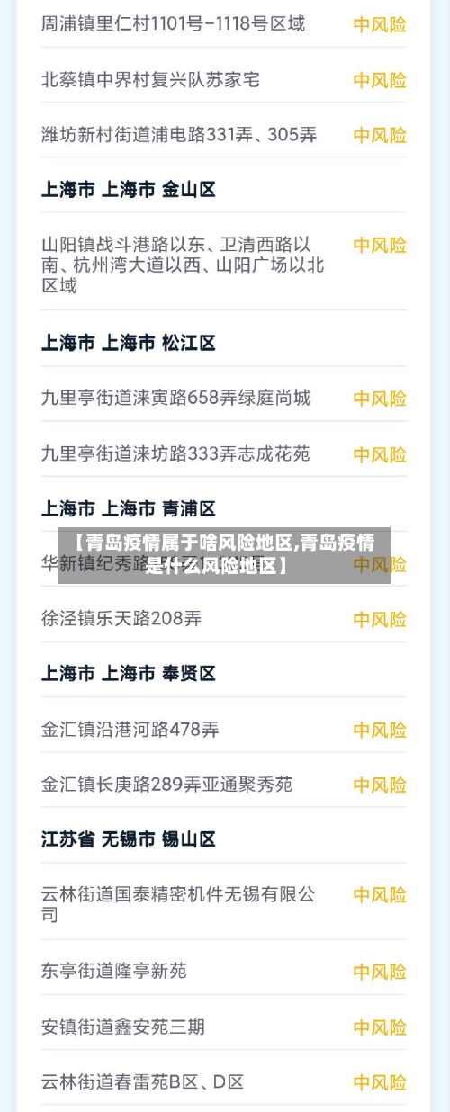 【青岛疫情属于啥风险地区,青岛疫情是什么风险地区】