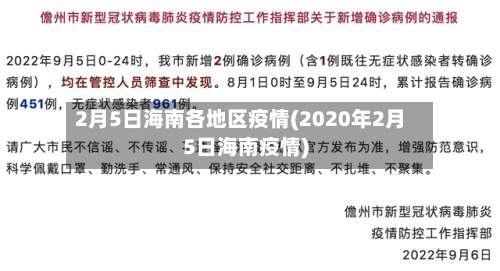 2月5日海南各地区疫情(2020年2月5日海南疫情)-第2张图片