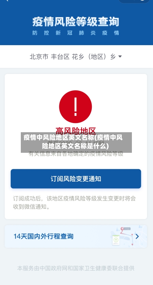 疫情中风险地区英文名称(疫情中风险地区英文名称是什么)