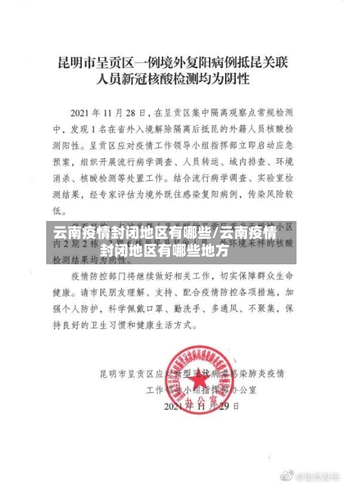 云南疫情封闭地区有哪些/云南疫情封闭地区有哪些地方-第2张图片
