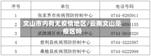 文山市内有无疫情地区/云南文山是疫区吗